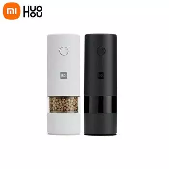 Xiaomi HUOHOU Автоматическая электрическая мельница для перца, соли, светодиодная подсветка, 5 режимов, фарфоровая мельница для специй, керамическая мельница