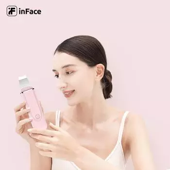 XIAOMI InFace Ультразвуковой скруббер для кожи лица Очиститель ионного средства для удаления прыщей и черных точек Пилинг Лопатка Очиститель Массажер для лица Уход за кожей