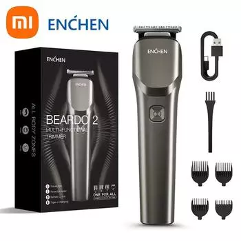 Xiaomi Машинка для стрижки волос ENCHEN Beardo 2, многофункциональная бритва для тела для мужчин серый