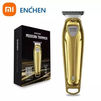 Xiaomi Машинка для стрижки волос ENCHEN Sharp 5, металлический триммер для мужчин, машинка для стрижки бороды, бритва для женщин золотой