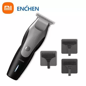 Xiaomi Машинка для стрижки волос Hummingbird ENCHEN, машинка для стрижки бороды, беспроводной триммер с зарядкой через USB чёрный
