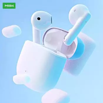 Xiaomi Miiiw Беспроводные наушники Bluetooth-совместимые наушники-вкладыши Динамические мини-портативные TWS Наушники с зарядным чехлом