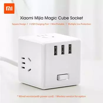 Xiaomi Mijia Magic Cube Socket Plug Многофункциональное зарядное устройство USB Адаптер питания 6 портов Розетка Wired Version