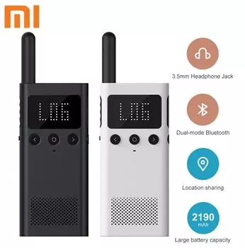 Xiaomi Mijia Smart Walkie Talkie 1S с FM-радиодинамиком, управление через приложение для смартфона, Bluetooth, обмен местоположением, быстрый командный разговор… Еще синий