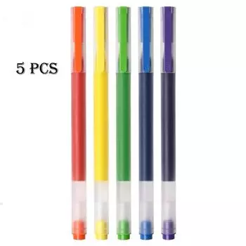 Xiaomi Mijia супер прочные цветные ручки для письма, цветная ручка Mi Pen 0,5 мм, гелевая ручка, ручки для подписи для школы, офиса, рисования, 5 шт.