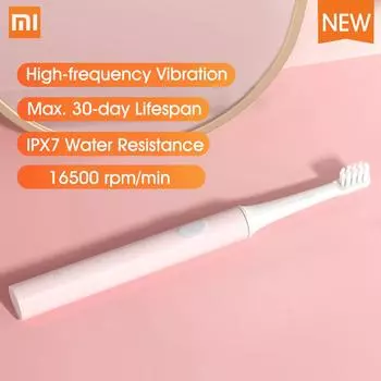 Xiaomi Mijia T100 Sonic электрическая зубная щетка для Xiaomi Mijia ультразвуковая автоматическая зубная щетка перезаряжаемая водонепроницаемая with 3 head белый