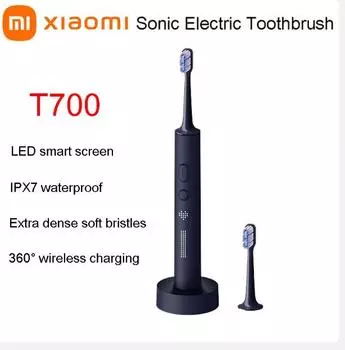 XIAOMI MIJIA T700 Sonic электрическая зубная щетка отбеливание зубов ультразвуковая вибрация щетка для чистки полости рта умное приложение светодиодный дисплей