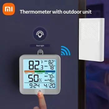 Xiaomi Mute Температура и влажность в помещении 3 Часы с наружным блоком Высокоточный монитор C/F для детской комнаты ЖК-экран с подсветкой белый