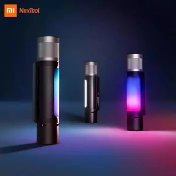 XIAOMI Nextool 12 в 1 фонарик водонепроницаемый динамик USB-C внешний аккумулятор с голосовой активацией цветной RGB музыкальный ритм свет чёрный