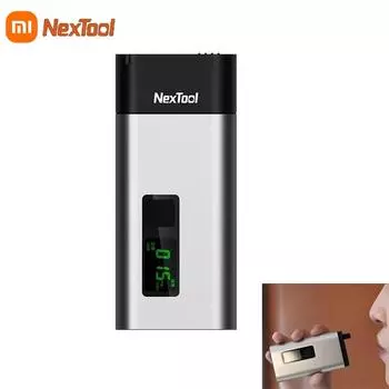 Xiaomi NexTool 4-в-1 Мини-тестер на алкоголь ЖК-цифровой портативный автомобильный алкотестер с резаком для веревки оконного выключателя серебряный