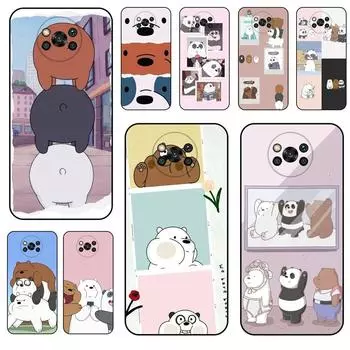 Xiaomi Poco X3 Pro Чехлы для мобильных телефонов в виде ракушки Ice Bear Panda World Cup Чехлы для мобильных телефонов Xiaomi Poco X3 Pro 6,67 ; Черный Водонепроницаемый Poco X3 NFC