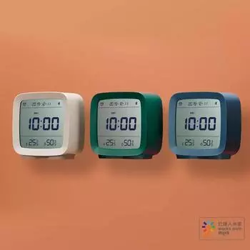 Xiaomi Qingping Bluetooth-совместимый датчик температуры и влажности Mijia Night Light ЖК-будильник Управление приложением Mihome бежевый