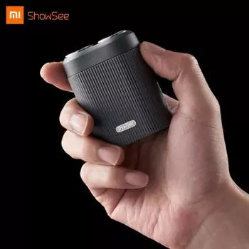 XIAOMI Showsee Turbo электробритва с двумя лезвиями, бритва для сухой и влажной уборки, триммер для бороды, TypeC, перезаряжаемая мужская бритва чёрный
