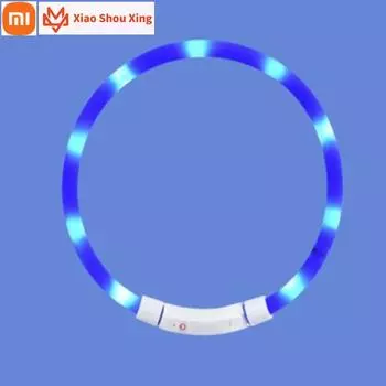 Xiaomi xiaoshouxing Pet Light Ошейник Водонепроницаемый xl81-5001 Анти-потерянная бирка Светодиодное предупредительное освещение USB-зарядка Ошейник для собак в ночное время синий