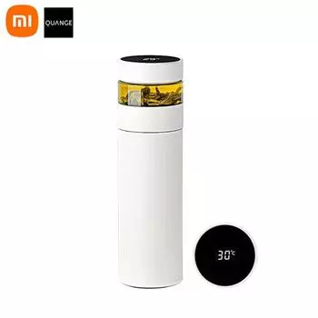 Xiaomi Youpin QUANGE Умная изоляционная кружка для чая H8133 Одно касание, чтобы показать температуру Нержавеющая сталь 316 Разделение чая Сохранение холода и горячего белый
