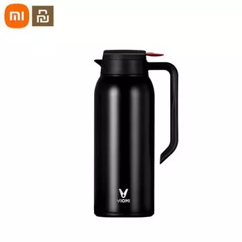 Xiaomi Youpin VIOMI Термокружка 1,5 л Вакуумная чашка из нержавеющей стали 24 часа Колба для бутылки с водой Чашка для ребенка На открытом воздухе Для умного дома чёрный