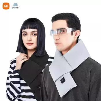 XIAOMI зимний шарф с электрическим подогревом, 3-уровневый шарф с регулируемой температурой, зарядка через USB, контроль тепла, утеплитель для шеи для езды на велосипеде, кемпинга чёрный