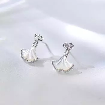 Xiaoqu Apricot Shell Универсальные серьги-абрикосы для летних женщин Универсальные серьги-абрикосовые листья на день рождения