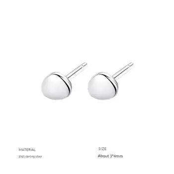 Xiaoxian 925 Sterling Silver Simple Female Ear-Caring Geometry A pair