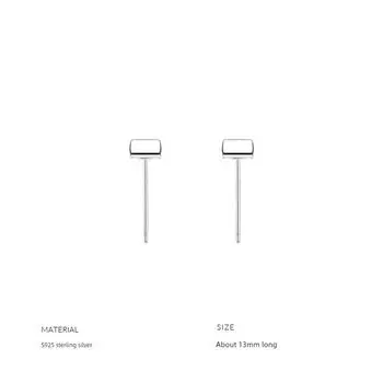 Xiaoxian 925 Sterling Silver Simple Women s Sleep Square 925 sterling silver silver pair