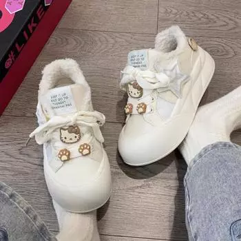 Xiaoxiang бархатные туфли для женщин 2024 года новые универсальные шикарные туфли на платформе белые туфли нишевая обувь для хлеба 35