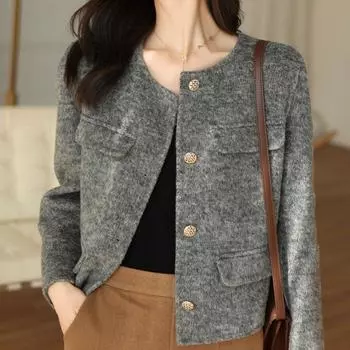 Xiaoxiang двустороннее кашемировое пальто, короткое пальто, женское весенне-осеннее шерстяное пальто, маленький мужской вариант со свободным темпераментом, корейская версия M