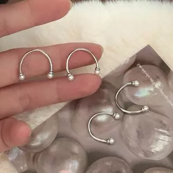 Xiaoxiang personalized pearl ring women s niche design sense cold fashion temperament sterling silver index finger ring new opening adjustable