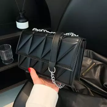 Xiaoxiang ромбовидная цепочка на плечо женская сумка 2024 года новая модная ретро маленькая квадратная сумка повседневная сумка-мессенджер белый