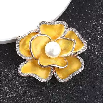 Xiaoxiangfeng эмалевая брошь камелия элитный женский французский корсаж элитный темпераментный костюм булавка аксессуары