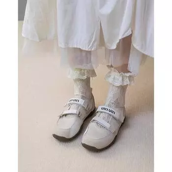 Xiaoxiangfeng Ballet Dexun Shoes Womens 2025 New Velcro Shallow Mouth Soft Sole Shoes Small Casual Forrest Gump Shoes 35 абрикосовый