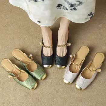 Xiaoxiangfeng Baotou крутые тапочки женская летняя одежда изысканная летняя новая юбка полуоблегающего кроя 2024 года 34 абрикосовый