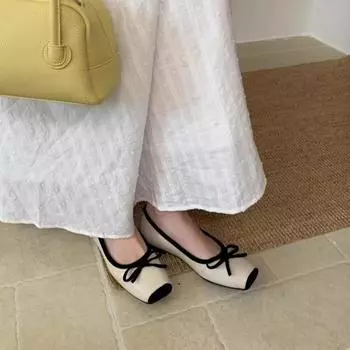 Xiaoxiangfeng bow ballet silver flat single shoes women s 2025 spring new shallow mouth one pedal grandma shoes 35