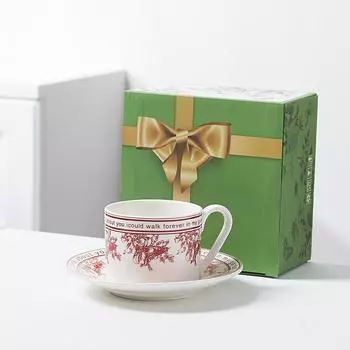 Xiaoxiangfeng Ceramic Coffee Cup And Saucer Set Household Afternoon Tea Cup Simple Office Household Breakfast Milk Tea Cup 200ml