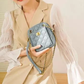 Xiaoxiangfeng Сумка для мобильного телефона из натуральной кожи для женщин, сумка через плечо, новая мини-сумка, вертикальная модная сумка на цепочке