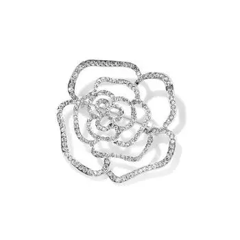 Xiaoxiangfeng Hollow Camellia Brooch High-End Women s Design Sense Niche Pin Suit Jacket Universal Accessories