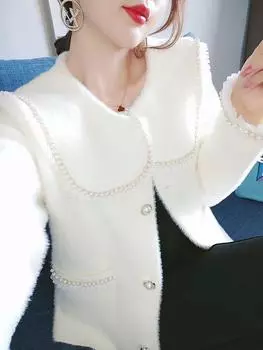 Xiaoxiangfeng искусственный мех шерстяная куртка женская мода норка флис куртка свитер модный синель S recommends 90-50kg