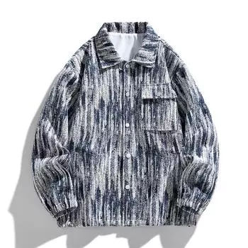 Xiaoxiangfeng Jacket Male High-end Sense European and American High Street Spring and Autumn Jacket Trendy Ruffian Handsome M чёрный