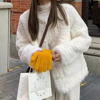 Xiaoxiangfeng куртка женская новая овечья меховая куртка из искусственного меха на осень и зиму из ягненка бархатный утолщенный кардиган S