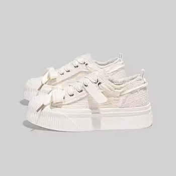 Xiaoxiangfeng little white shoes women s new popular 2025 thin breathable shoes with skirts thick-soled versatile canvas shoes 35 синий