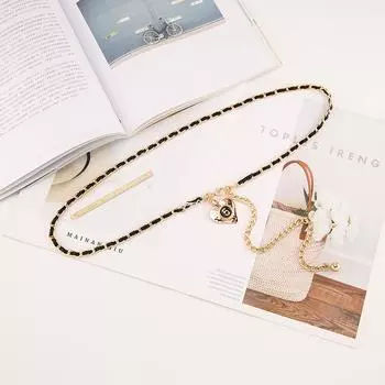 Xiaoxiangfeng Металлическая поясная цепочка Аксессуары Женская цепочка-пояс Украшение с платьем Свитером Брюками Цепочка Прилив