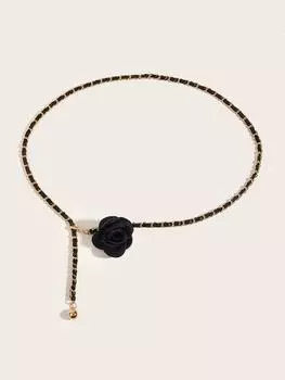 Xiaoxiangfeng Металлическая поясная цепочка Женская модная с юбкой Декоративный костюм Тонкий ремень Цепочка Поясная печать