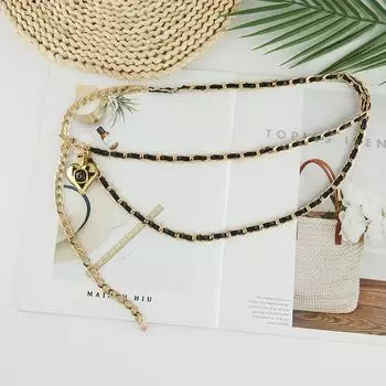 Xiaoxiangfeng Металлическая поясная цепочка Женская Высококлассная Трендовая С Украшением для платья Тонкая Цепочка-пояс Поясная печать