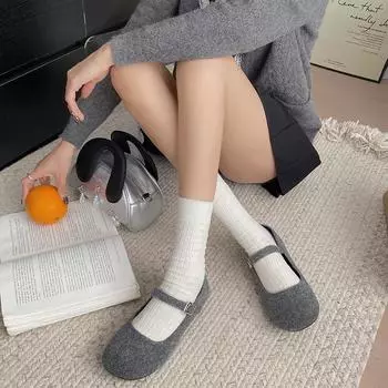 Xiaoxiangfeng plush shoes women s 2025 new autumn and winter retro round head flat-bottomed versatile soft-soled Mary Jane cotton shoes 35 чёрный