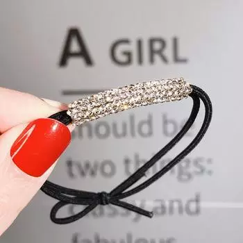 Xiaoxiangfeng Ponytail High Elastic Headrope, Wind Super Flash Rhinestone Hair Band Hair Rope Crystal Small Rubber Band