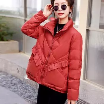 Xiaoxiangfeng пуховик женский высокого класса зимнее пальто корейской версии короткий большой размер утиный пуховик S (recommended 80-60kg)