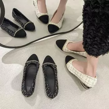 Xiaoxiangfeng ретро туфли бабушки женские туфли весна 2024 новые модели неглубокие горловины плоские рабочие туфли легкие вечерние туфли 35