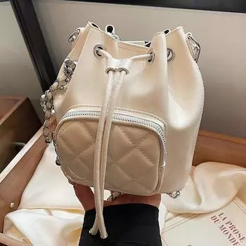 Xiaoxiangfeng ромбовидный узор женская сумка дизайн сумка-ведро сумка-мессенджер сумка повседневная сумка красный