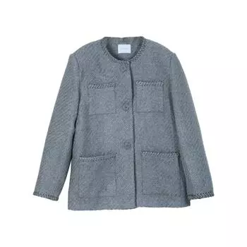 Xiaoxiangfeng Sequin Web шерстяная куртка женская зимняя дизайнерская силуэтная утолщенная верхняя часть S серый