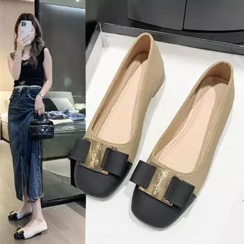 Xiaoxiangfeng thick heel single shoes women s new temperament color matching light mouth French medium heel high heels in spring and autumn 2025 35 хаки