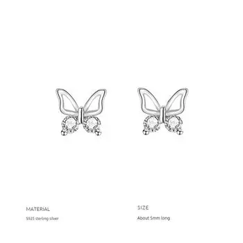 Xiaoxianren 925 Sterling Silver Butterfly Women s Instagram Stud Earrings for Sleeping A pair